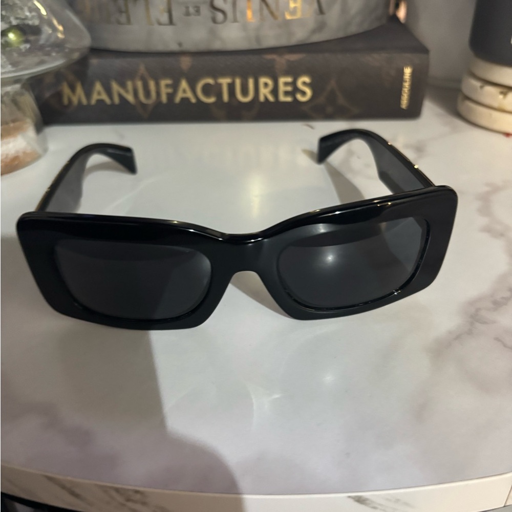 Versace Black Rectangular Sunglasses - image 1